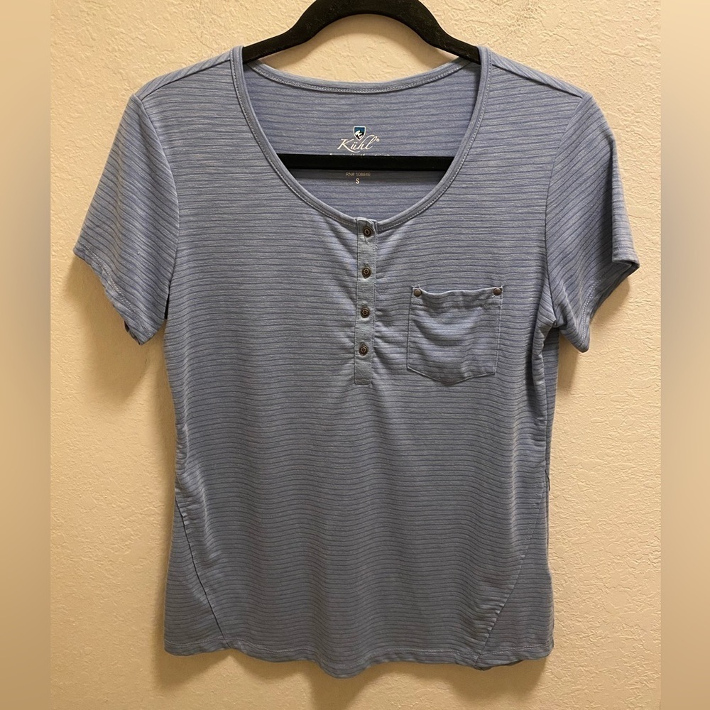 Kuhl Blue Trista Striped Short Sleeve Pocket T-Shirt